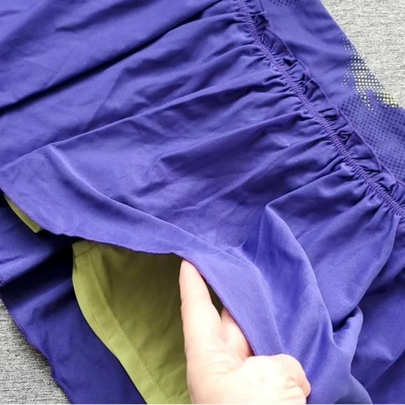 MPG Tennis Athletic Skirt Skort Purple Yellow with Ruffles  Size Small - Picture 3 of 12
